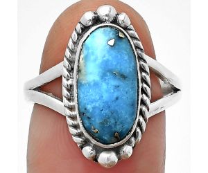 Rare Persian Turquoise With Pyrite Ring size-7 SDR208790, 7x14 mm