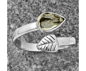 Adjustable - Yellow Scapolite Rough Ring size-8.5 SDR208938 R-1440, 6x8 mm