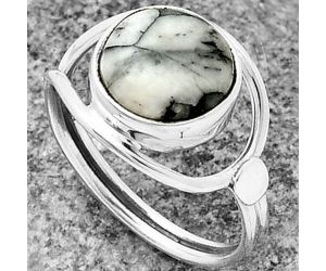 Pinolith Stone Ring size-8.5 SDR208959 R-1081, 10x10 mm