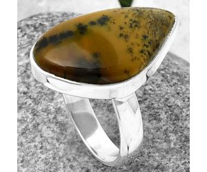 Russian Honey Dendrite Opal Ring size-8.5 SDR209200, 15x24 mm