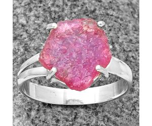 Ruby Rough Ring size-8 SDR209232, 12x13 mm