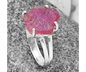 Ruby Rough Ring size-8 SDR209232, 12x13 mm