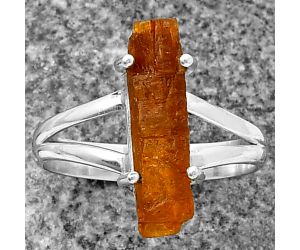 Orange Kyanite Rough Ring size-7 SDR209256, 5x17 mm