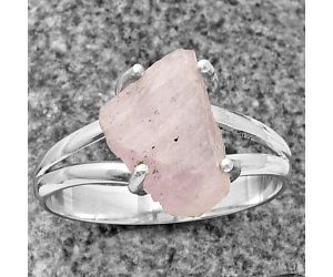 Pink Kunzite Rough Ring size-8 SDR209265, 9x13 mm