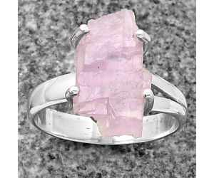 Pink Kunzite Rough Ring size-5.5 SDR209271, 9x15 mm