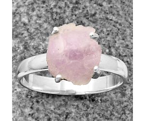 Pink Kunzite Rough Ring size-8.5 SDR209275, 10x11 mm