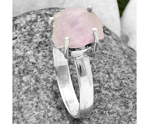 Pink Kunzite Rough Ring size-8.5 SDR209275, 10x11 mm