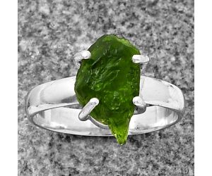 Chrome Diopside Rough Ring size-6 SDR209283, 8x13 mm