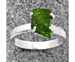 Chrome Diopside Rough Ring size-8.5 SDR209308, 8x10 mm
