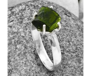 Chrome Diopside Rough Ring size-8 SDR209313, 10x11 mm