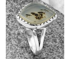Scenic Dendritic Agate Ring size-7 SDR209378 R-1074, 11x16 mm