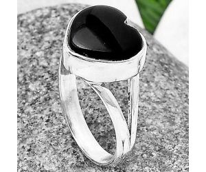 Heart Black Onyx Ring Size-7.5 SDR209829 R-1073, 12x12 mm
