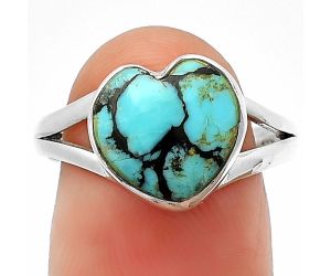 Heart Lucky Charm Tibetan Turquoise Ring Size-8 SDR209841 R-1073, 11x11 mm