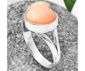 Heart Pink Opal Ring Size-8 SDR209864 R-1073, 11x11 mm