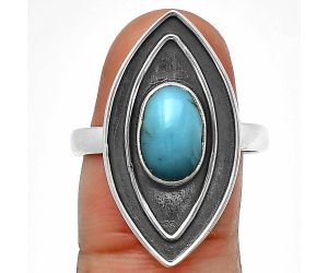 Egyptian Turquoise Ring Size-9.5 SDR209897, 6x10 mm