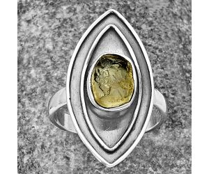 Yellow Scapolite Rough Ring Size-6.5 SDR209907, 7x9 mm