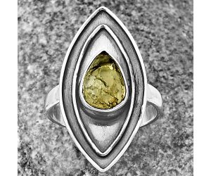 Yellow Scapolite Rough Ring Size-6.5 SDR209922 R-1391, 7x10 mm