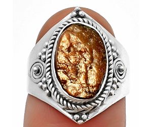 Sunstone Rough Ring Size-6 SDR209985, 8x13 mm