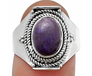 Lavender Jade Ring Size-8 SDR210011, 8x11 mm