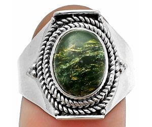 Green Fuchsite Ring Size-8 SDR210022, 8x10 mm