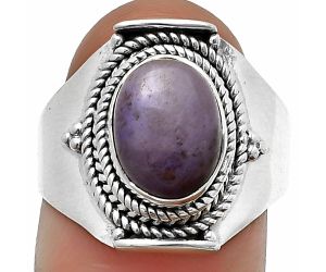 Lavender Jade Ring Size-8 SDR210032, 8x10 mm