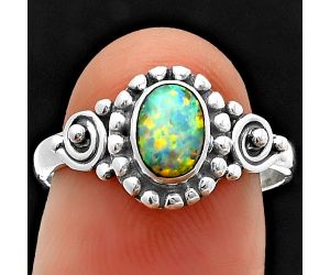 Fire Opal Ring Size-7.5 SDR210094, 5x7 mm