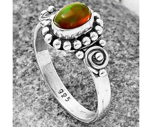 Black Ethiopian Opal Ring Size-7 SDR210100, 5x7 mm