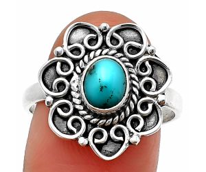 Egyptian Turquoise Ring Size-9 SDR210119, 7x5 mm