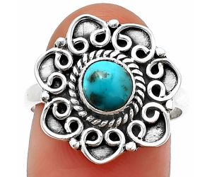 Egyptian Turquoise Ring Size-8 SDR210121, 6x6 mm