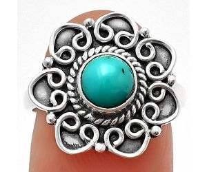 Egyptian Turquoise Ring Size-7.5 SDR210129, 6x6 mm