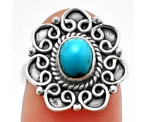 Egyptian Turquoise Ring Size-6.5 SDR210132, 7x5 mm
