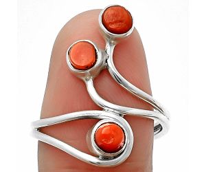 Coral Stick Ring Size-8.5 SDR210166, 5x5 mm
