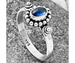 Blue Kyanite Ring Size-9 SDR210260, 6x4 mm