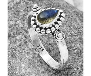 Blue Labradorite Ring Size-9.5 SDR210283, 5x8 mm