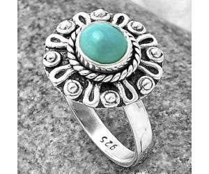 Filigree - Egyptian Turquoise Ring Size-7 SDR210320 R-1320, 6x6 mm
