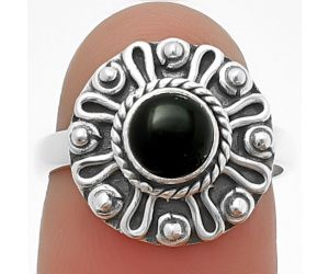 Filigree - Black Onyx Ring Size-9.5 SDR210327 R-1320, 6x6 mm