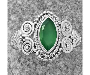 Green Onyx Ring Size-9 SDR210471, 5x10 mm