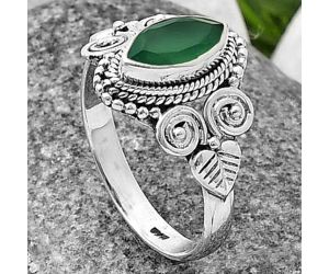Green Onyx Ring Size-9 SDR210471, 5x10 mm