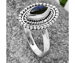 Blue Labradorite Ring Size-6.5 SDR210518, 4x8 mm