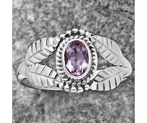 Southwest - Pink Amethyst Ring Size-7.5 SDR210754, 4x6 mm