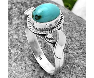 Egyptian Turquoise Ring Size-8.5 SDR210769, 6x8 mm