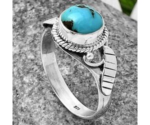Egyptian Turquoise Ring Size-8 SDR210772, 8x8 mm