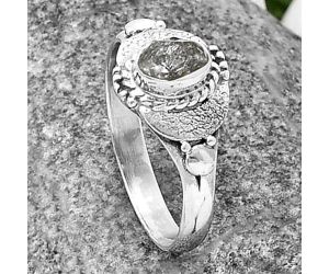 Herkimer Diamond Ring Size-9 SDR210802, 6x4 mm