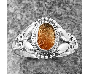 Sunstone Rough Ring Size-8 SDR210881, 5x8 mm