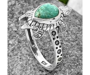Tortoise - Natural Rare Turquoise Nevada Aztec Mt Ring Size-7 SDR210920 R-1076, 6x8 mm