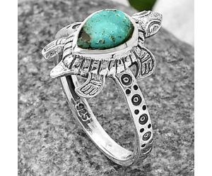 Tortoise - Natural Turquoise Morenci Mine Ring Size-8 SDR210926 R-1076, 6x8 mm