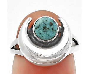 Crescent Moon - Natural Turquoise Morenci Mine Ring Size-6 SDR210933 R-1072, 6x6 mm