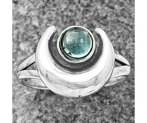 Crescent Moon - Crescent Moon - London Blue Topaz Ring Size-9 SDR210999 R-1072, 6x6 mm