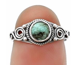 Natural Turquoise Morenci Mine Ring Size-6 SDR211028 R-1238, 6x6 mm