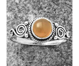 Peach Moonstone Ring Size-7 SDR211089 R-1238, 6x6 mm